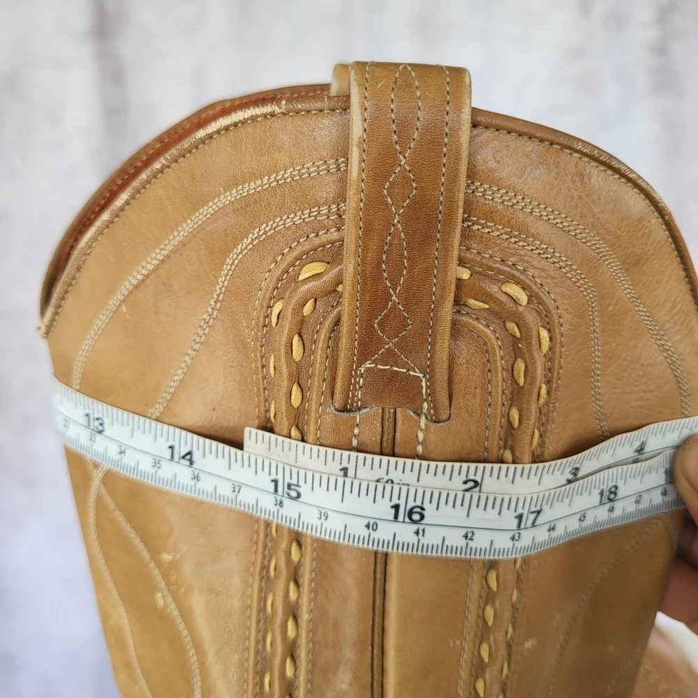 Dan Post Classic Knee High Western CowboyBoots Tan Women's Size 8 C